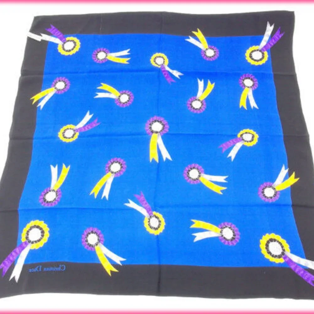 Authentic Dior scarf Blue Black Woman